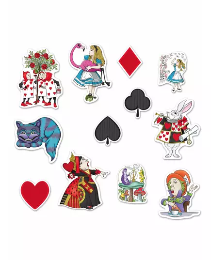 12 dekorationer i kartong Alice i Underlandet