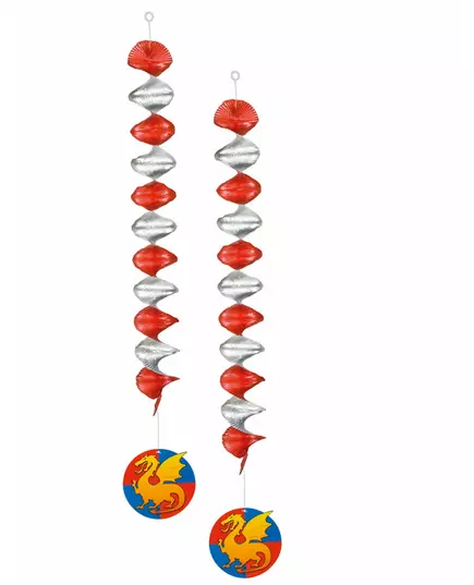 2 hängande riddardekorationer 60 cm