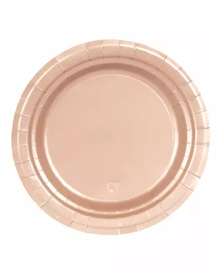 20 små papperstallrikar roséguld 19 cm
