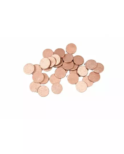 24 runda bordskonfettin i roséguld 1,2 cm