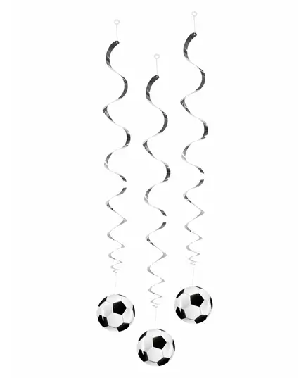 3 hängande dekorationer fotbollsfest 85 cm