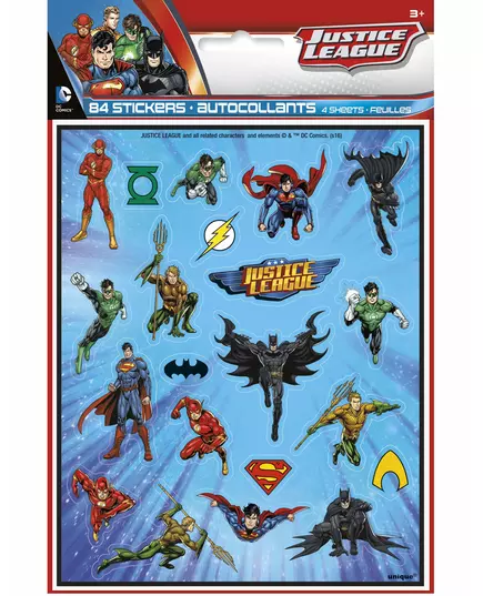 4 ark Justice League™-klistermärken