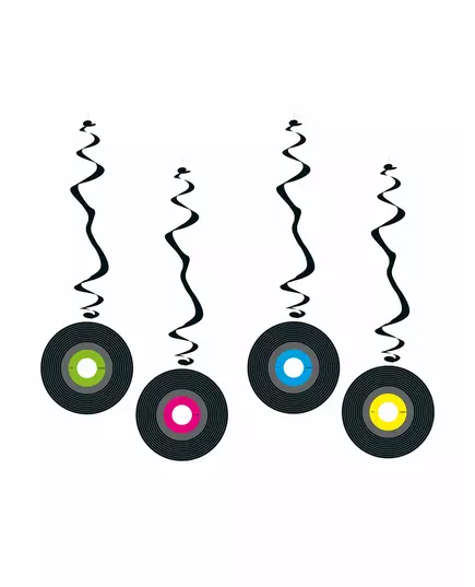 4 hängdekorationer i brandsäkert vinylpapper 80 cm