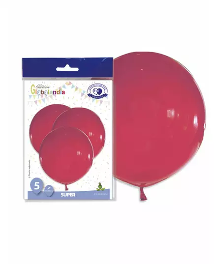 5 gigantiska röda latexballonger 47 cm