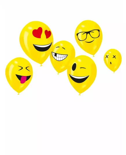 6 Imoji™-latexballonger 24 cm
