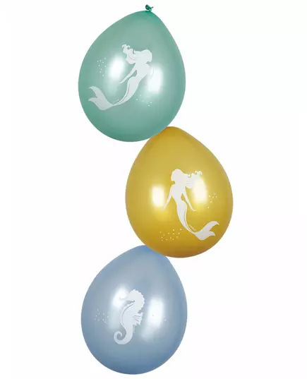 6 Lagun-sjöjungfruballonger 25 cm