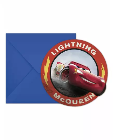 6 inbjudningskort med kuvert Cars 3™