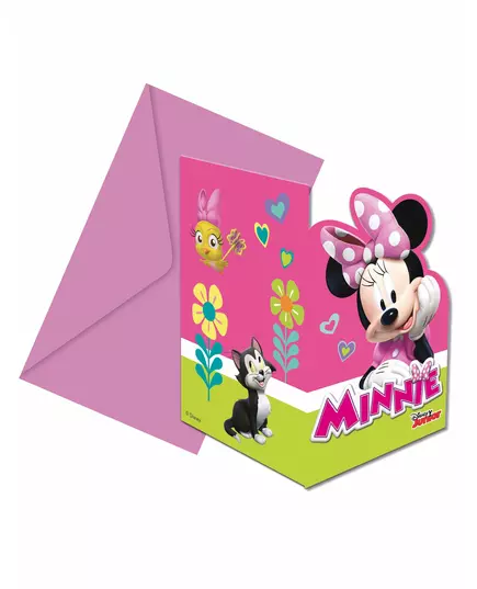 6 inbjudningskort + kuvert Minnie Happy ™