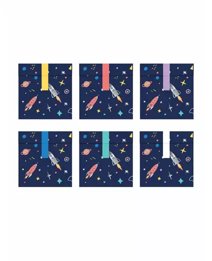 6 papperspresentpåsar Space Adventure 13 x 14 cm