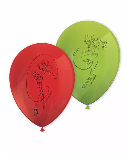 8 latexballonger Miraculous Ladybug™