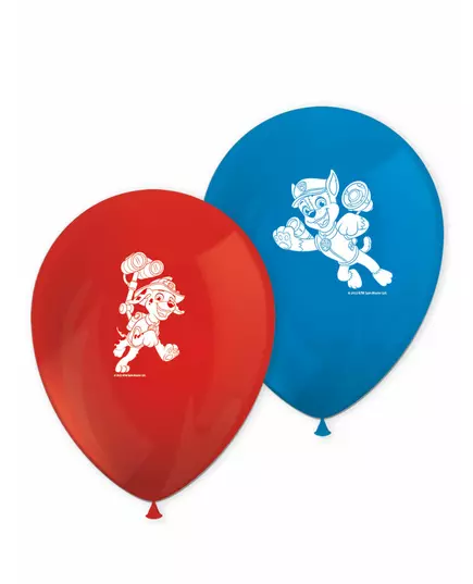 8 röda och blå latexballonger Pat' Patrouille prêt pour l'action™