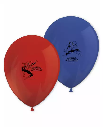 8 blå och röda latexballonger Spiderman™