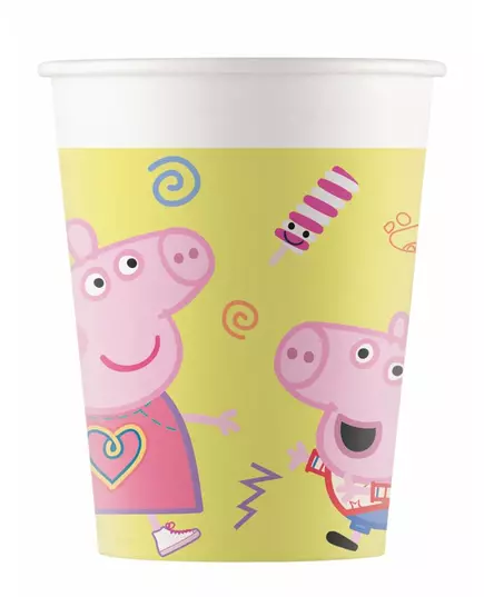 8 Peppa Pig™-pappmuggar 200 ml