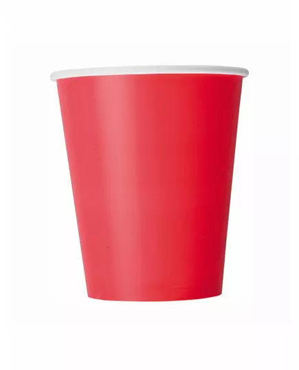 8 röda pappmuggar 210 ml