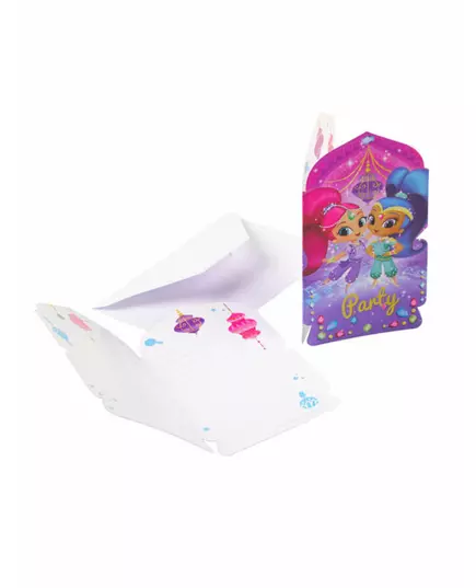 8 inbjudningskort och kuvert Shimmer och Shine™
