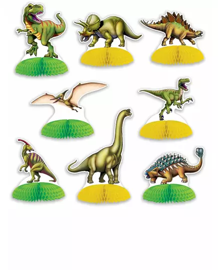 8 mini-bordsdekorationer dinosaurier