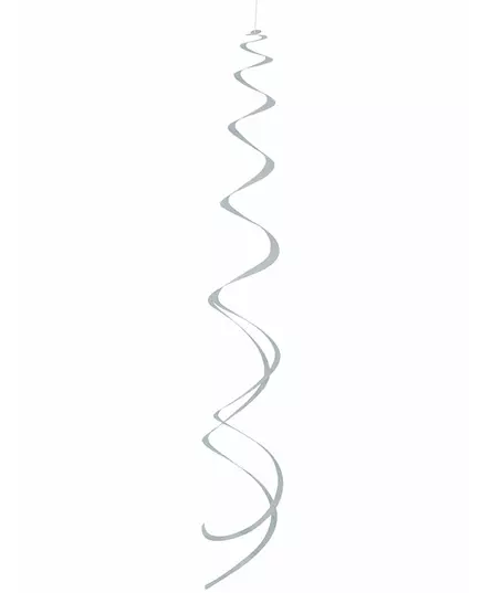 8 silverfärgade spiralhängdekorationer