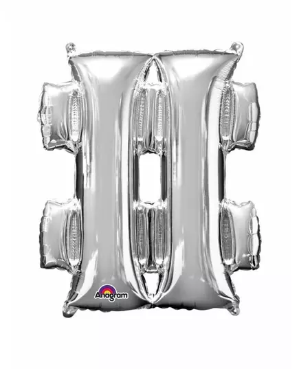 Jätteballong i aluminium, silversymbol #, 83 cm