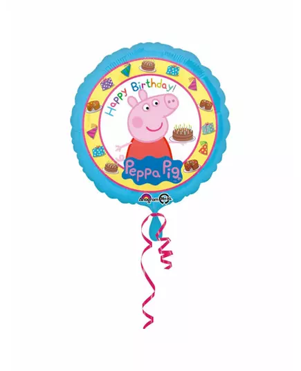 Happy Birthday Peppa Pig™-aluminiumfolieballong 43 cm