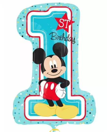 Mickey™-ballong siffra 1 aluminium 48 x 71 cm