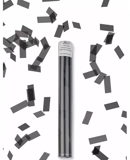Svart rektangulärt konfettirör 27 cm