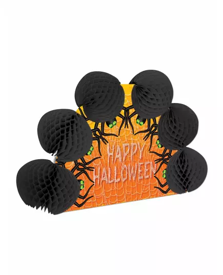 Bordsdekoration spindlar Happy Halloween 15 x 21 cm