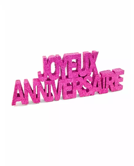 Bordsdekoration Grattis på födelsedagen fuchsia
