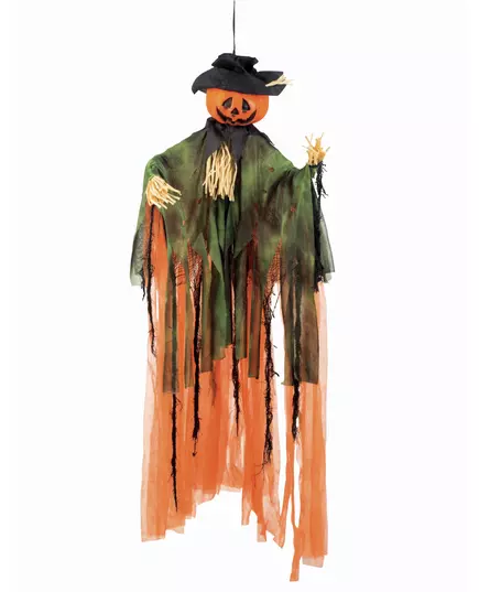 Hängande dekoration fågelskrämma med pumpa Halloween 1 m