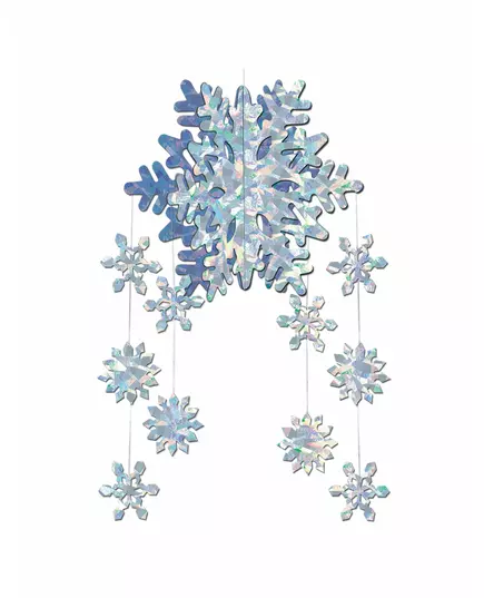Hängande dekoration prismatiska snöflingor 3-D