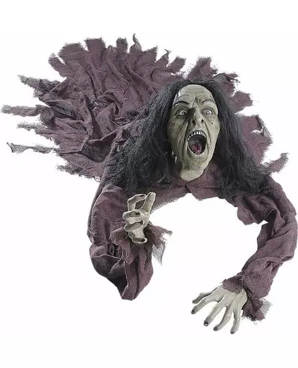 Ljud- och ljusdekoration häxa 90 cm Halloween