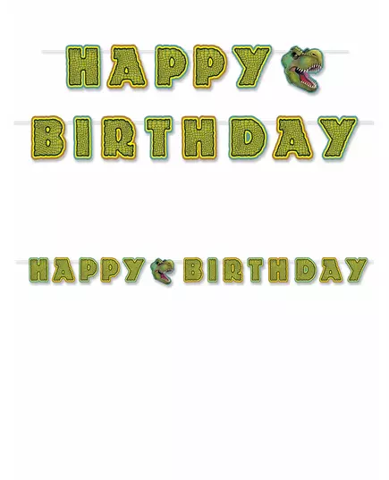 Happy Birthday-girlang att montera, dinosaurietema