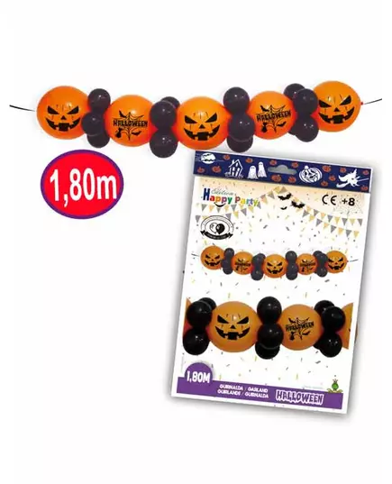 Girlang med latexballonger halloween 1,8 m