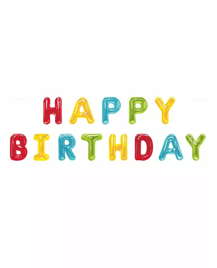 Färgglad bokstavsgirlang Happy Birthday 2,74 m