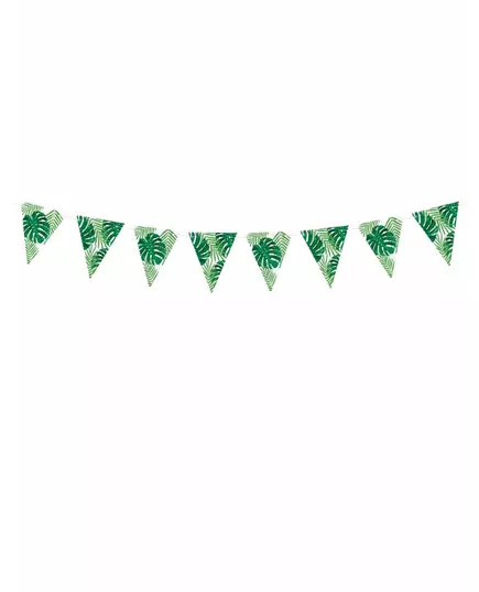 Vimpelgirlang i kartong med tropiska blad 15 cm x 1,3 m
