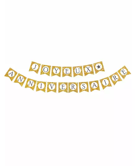 Glittrande gul Happy Birthday-girlang