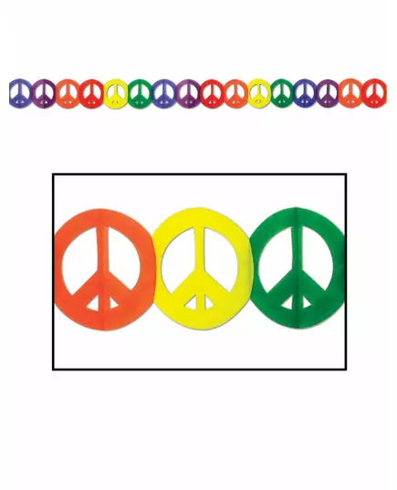 Hippie Peace flerfärgad pappersgirlang
