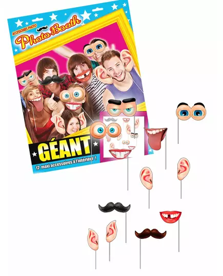 Jättekit för photobooth med 12 tillbehör