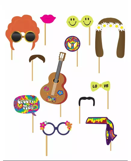 Hippie photobooth-kit 12 delar
