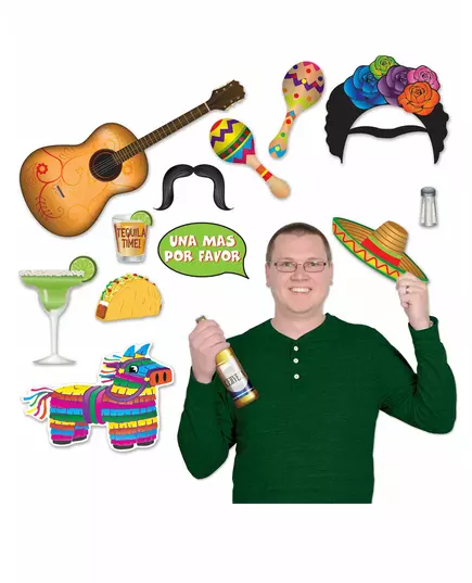 Mexiko-tema photobooth-kit 13 delar