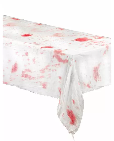 Vit blodig duk 185 x 140 cm
