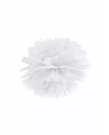 Vit papperspompon att hänga upp 25 cm