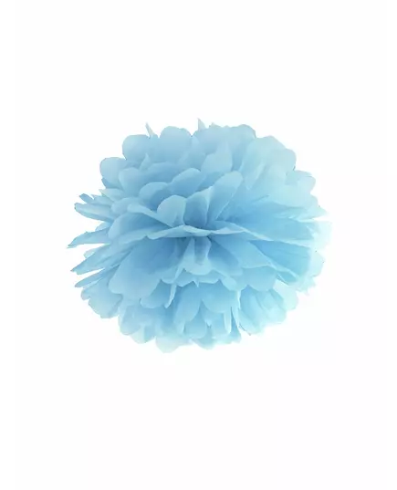Blå papperspompon att hänga upp 35 cm
