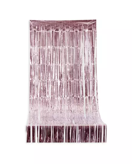 Glittrande fransgardin roséguld 2,44 m x 92 cm