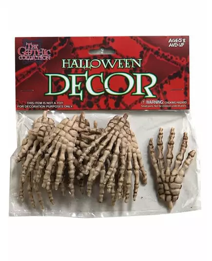 Set med 12 skelett händer Halloween