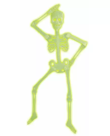 Självlysande ledat skelett Halloween 92 cm