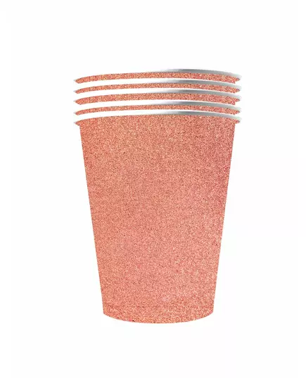 10 glittriga amerikanska pappmuggar återvinningsbara roséguld 53 cl