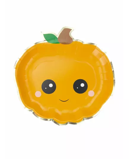8 pappersassietter med pumpor Sweety 23 cm