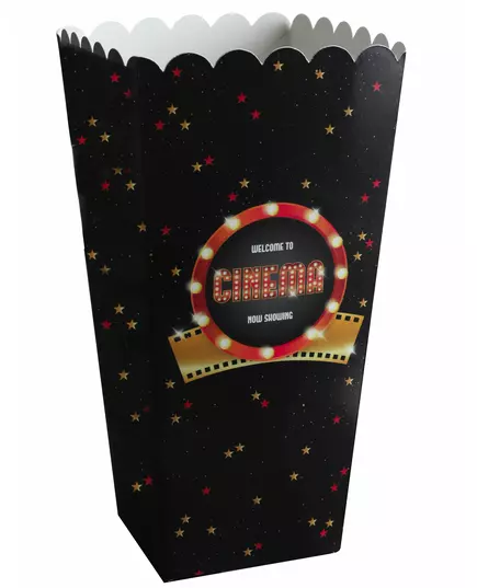 8 Hollywood-popcornstrutar i kartong 6 x 17 cm