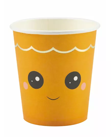 8 pappmuggar med söta pumpor 200 ml