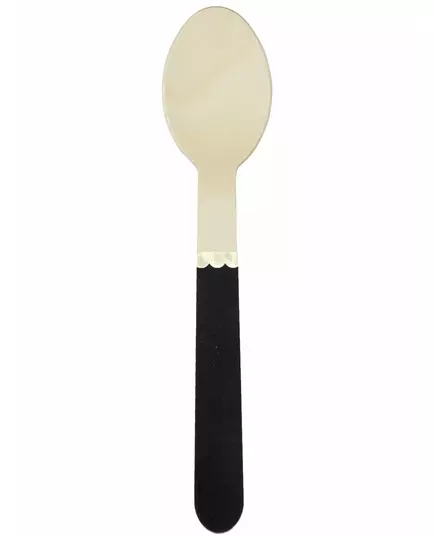 8 små svarta träskedar 16 cm